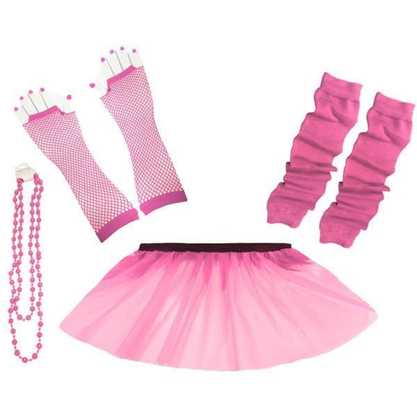 Children Girls Neon UV Tutu Skirt Plain Leg Warmer Beads Fancy Dress Party Costumes Set - Size 4 to 14 Years - Image 10