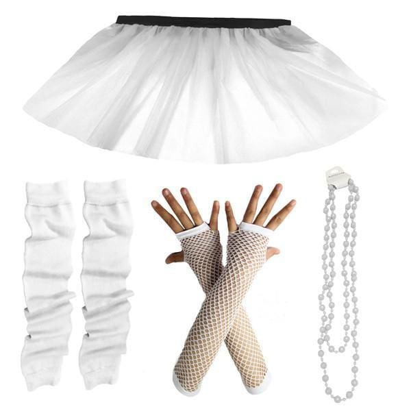 Children Girls Neon UV Tutu Skirt Plain Leg Warmer Beads Fancy Dress Party Costumes Set - Size 4 to 14 Years - Image 3