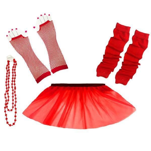 Children Girls Neon UV Tutu Skirt Plain Leg Warmer Beads Fancy Dress Party Costumes Set - Size 4 to 14 Years - Image 5