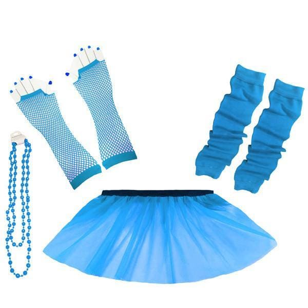 Children Girls Neon UV Tutu Skirt Plain Leg Warmer Beads Fancy Dress Party Costumes Set - Size 4 to 14 Years - Image 8