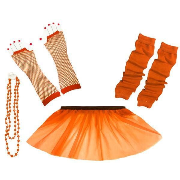 Children Girls Neon UV Tutu Skirt Plain Leg Warmer Beads Fancy Dress Party Costumes Set - Size 4 to 14 Years - Image 9