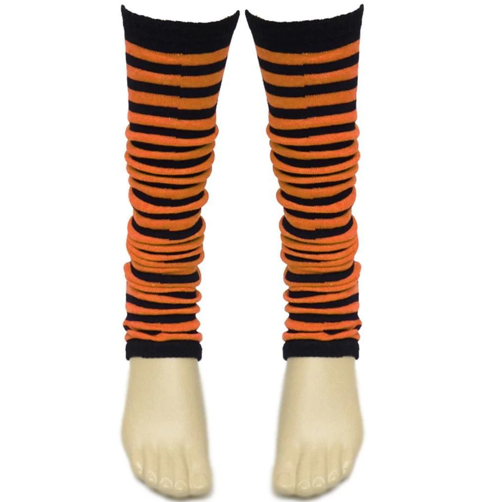Ladies Girls Stripe Striped Legwarmers For Tutu Hen Flo Fancy Dress Party - One Size Fits All - Image 10