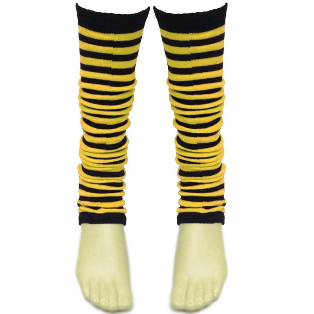 Ladies Girls Stripe Striped Legwarmers For Tutu Hen Flo Fancy Dress Party - One Size Fits All - Image 11