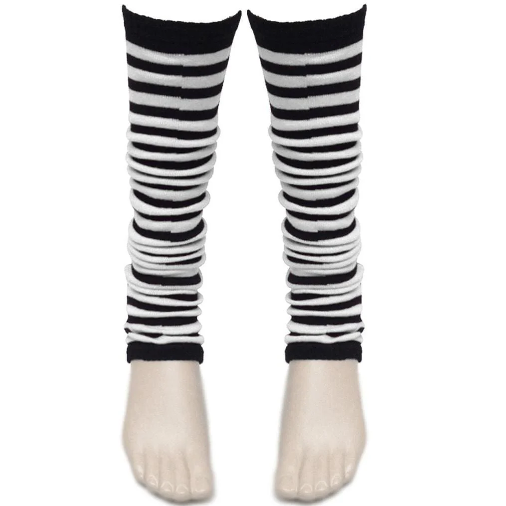 Ladies Girls Stripe Striped Legwarmers For Tutu Hen Flo Fancy Dress Party - One Size Fits All - Image 3