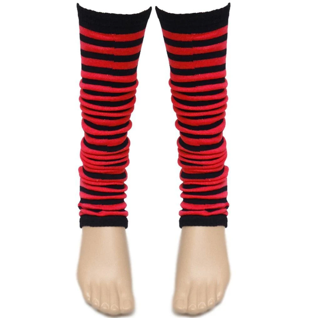 Ladies Girls Stripe Striped Legwarmers For Tutu Hen Flo Fancy Dress Party - One Size Fits All - Image 4