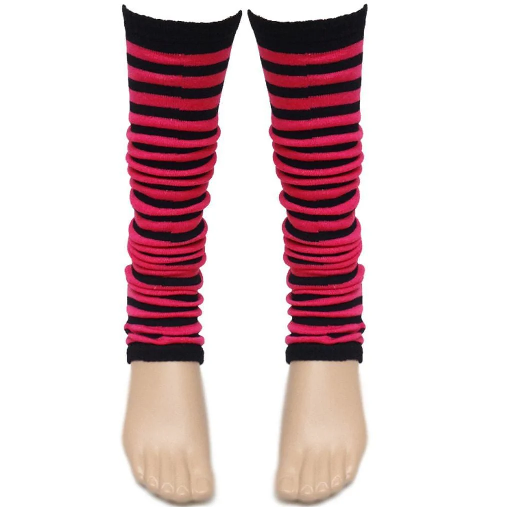 Ladies Girls Stripe Striped Legwarmers For Tutu Hen Flo Fancy Dress Party - One Size Fits All - Image 5