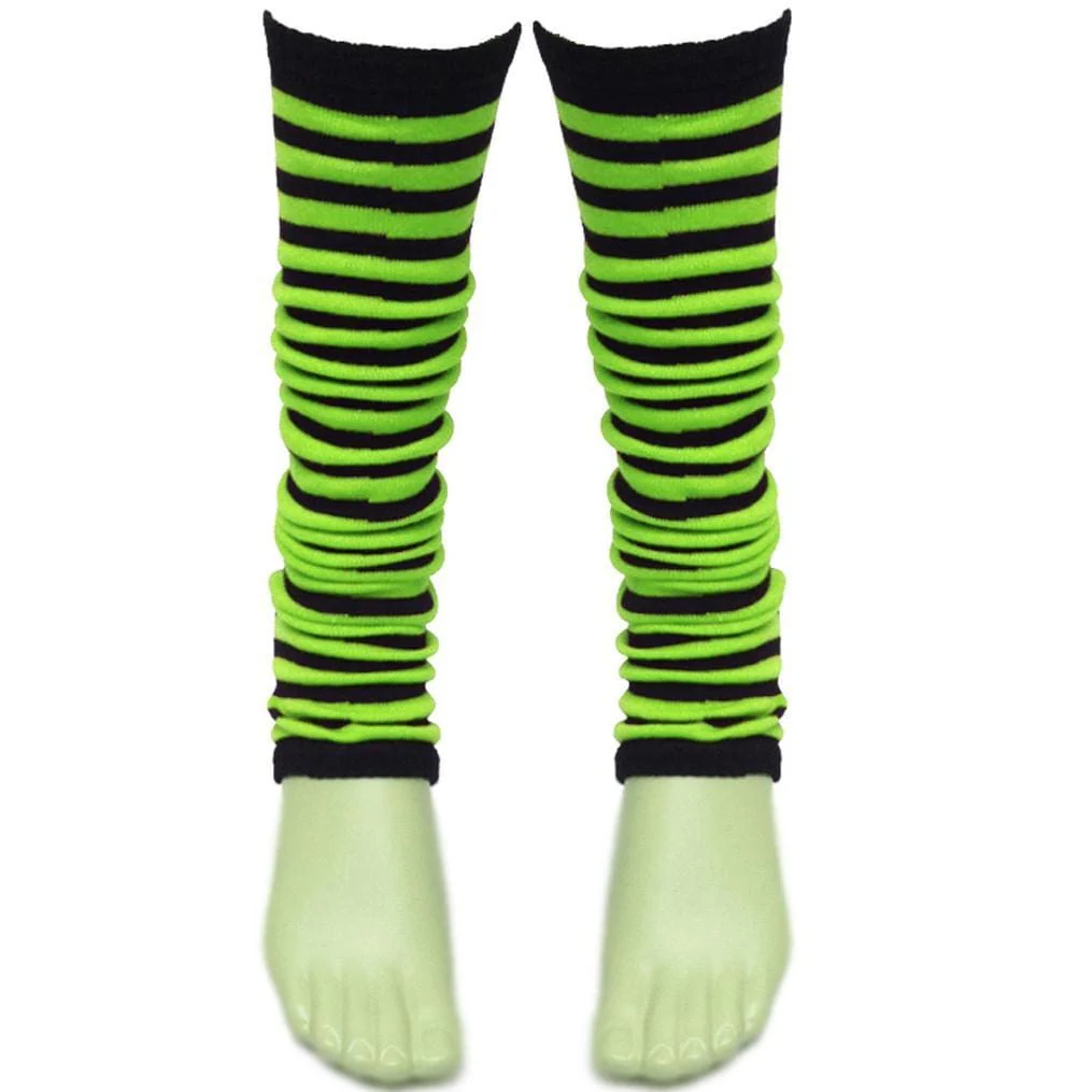 Ladies Girls Stripe Striped Legwarmers For Tutu Hen Flo Fancy Dress Party - One Size Fits All - Image 6