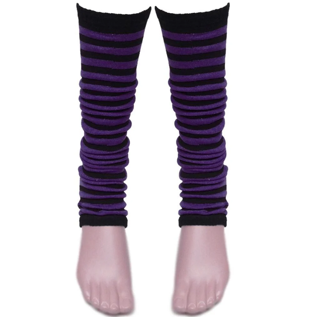 Ladies Girls Stripe Striped Legwarmers For Tutu Hen Flo Fancy Dress Party - One Size Fits All - Image 7