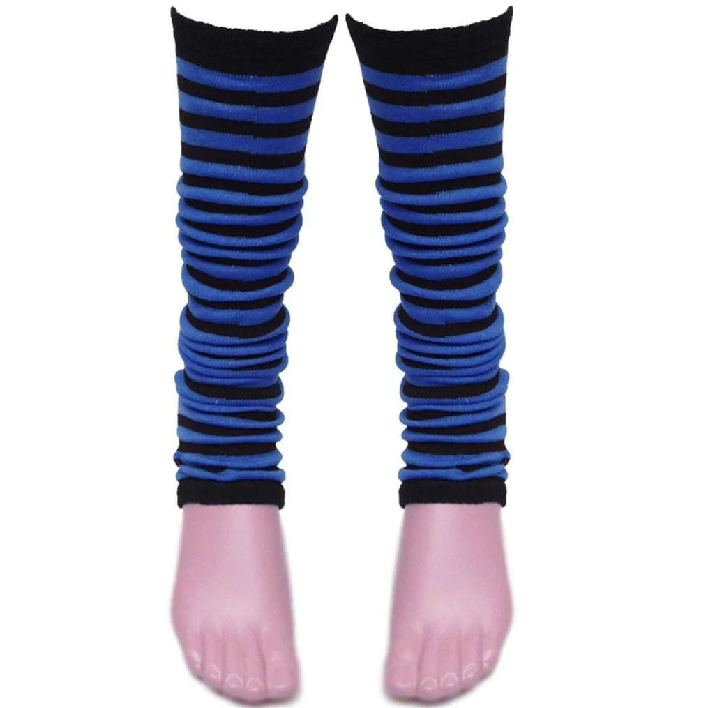 Ladies Girls Stripe Striped Legwarmers For Tutu Hen Flo Fancy Dress Party - One Size Fits All - Image 8