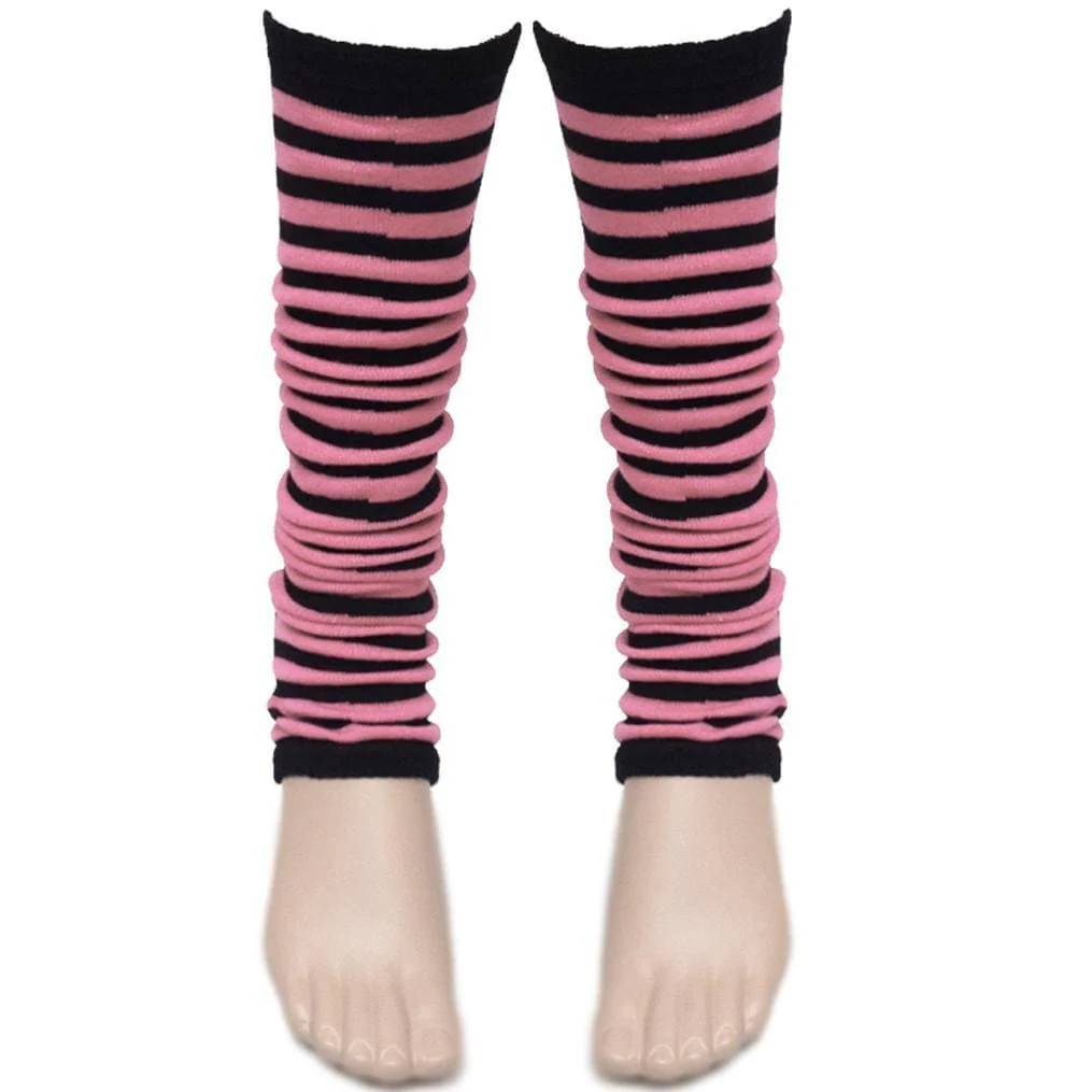 Ladies Girls Stripe Striped Legwarmers For Tutu Hen Flo Fancy Dress Party - One Size Fits All - Image 9