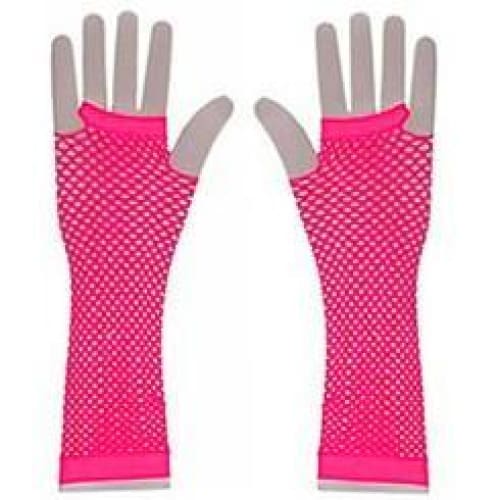 Neon UV Long Fishnet Gloves For Fancy Dress Hen Night Party Costumes Tutu - One Size Fits All - Image 5