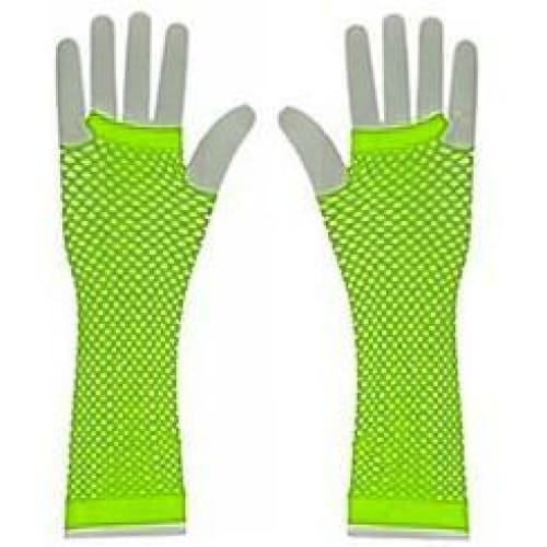 Neon UV Long Fishnet Gloves For Fancy Dress Hen Night Party Costumes Tutu - One Size Fits All - Image 6