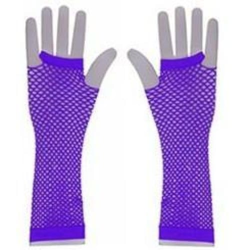Neon UV Long Fishnet Gloves For Fancy Dress Hen Night Party Costumes Tutu - One Size Fits All - Image 7